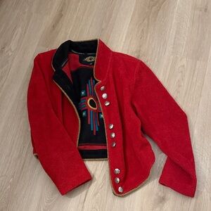 Red Jacket with Embroidered Design
